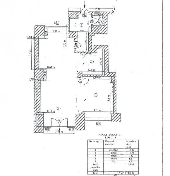 Unirii -Zepter Spatiu comercial  83 mp
